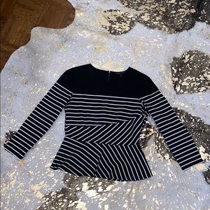 Black & White Peplum Top